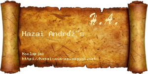 Hazai András névjegykártya